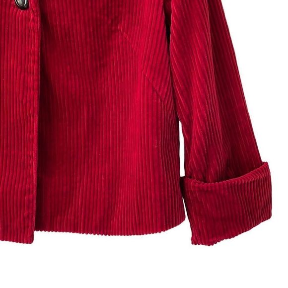 First Issue Liz Claiborne red wide wale corduroy lined one button jacket S - Picture 5 of 11